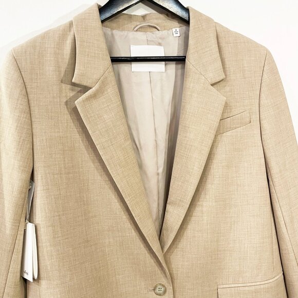 New Aritzia Wilfred Generation Blazer Heather Oat Medium $228 - Picture 7 of 12
